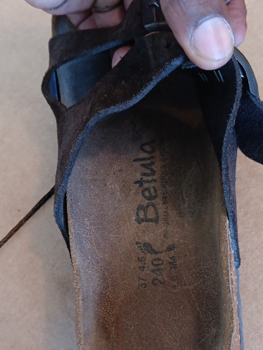 Birkenstock Black Suede Strappy Sandals